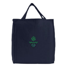 Bolso bordado corazón con monograma de encargo bolsas de lienzo