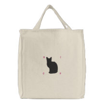 Bolso bordado del gato negro bolsa bordada