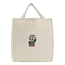 Bolso bordado del oso de panda del navidad bolsa bordada