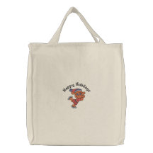 Bolso bordado del patinaje de hielo del reno bolsa de lienzo