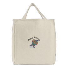 Bolso bordado esquí del reno bolsas de lienzo