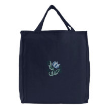 Bolso bordado flor azul clara bolsa