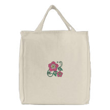 Bolso bordado flor rosada de la pasión bolsa de mano bordada
