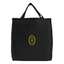 Bolso bordado inicial del monograma bolsas de mano bordadas