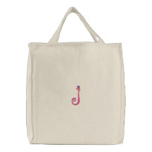 Bolso bordado monograma de la flor de la letra J Bolsa