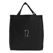 Bolso bordado monograma de la flor de la letra N Bolsa
