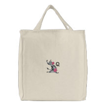 Bolso bordado monograma de la vaca de la letra Q Bolsas