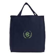 Bolso bordado monograma floral bolsa