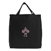 Bolso bordado monograma rosado bolsas