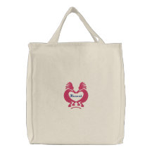 Bolso bordado personalizado del corazón de Kokopel Bolsa De Lienzo