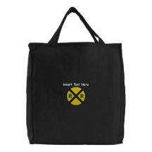 Bolso bordado señales de tráfico de encargo bolsas de lienzo
