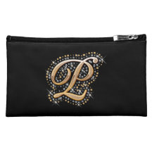 Bolso cosmético negro con su "P inicial ''