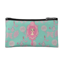 Bolso cosmético rosado azul de la vanidad