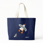 Bolso de compras del arte: Bolso azul y gaviotas e bolsas