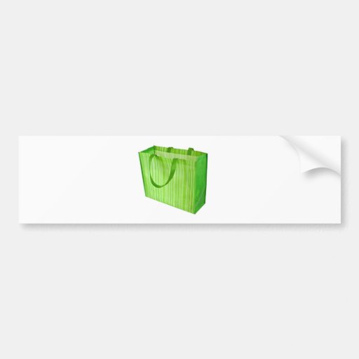 Bolso de compras reutilizable verde vacío etiqueta de parachoque