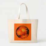 Bolso de la lona, flores anaranjadas, círculo # 7 bolsas