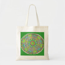 Bolso de la mandala del verde azul bolsa lienzo