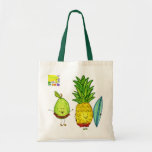 Bolso de la persona que practica surf de la piña d bolsa lienzo