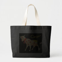 Bolso de la vaca de la flor bolsa de mano