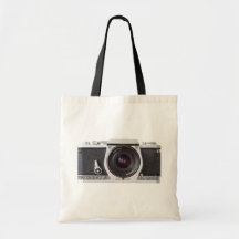 Bolso de ultramarinos retro de la lona de la cámar bolsa