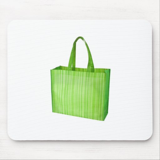 Bolso de ultramarinos reutilizable verde vacío alfombrilla de raton