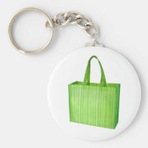 Bolso de ultramarinos reutilizable verde vacío llavero