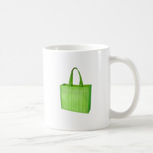 Bolso de ultramarinos reutilizable verde vacío tazas