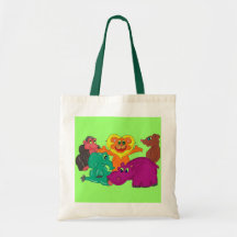 Bolso del animal de la selva del dibujo animado de bolsas de mano