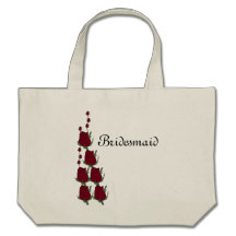 Bolso del boda del rosa rojo de la dama de honor bolsas lienzo