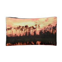 Bolso del cosmético de la puesta del sol del árbol