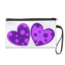 Bolso del mitón de los corazones púrpuras