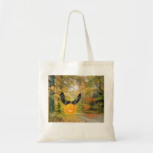 Bolso del truco o de la invitación de la calabaza  bolsa lienzo