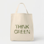Bolso del verde de la producción del otoño "piense bolsa de mano