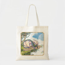 Bolso del wyvern del arco iris con la frontera bolsa lienzo