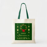 Bolso elegante del regalo del navidad - verde y or bolsas de mano
