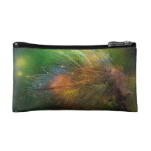 Bolso emplumado del cosmético del chapoteo