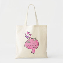 Bolso extranjero del amor del monstruo rosado lind bolsas lienzo