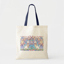 Bolso feliz ancho de los conejitos de pascua bolsa