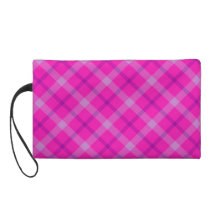 Bolso femenino del cráneo de la tela escocesa rosa