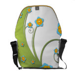 Bolso floral del carrito del fondo con remolinos bolsas messenger