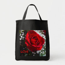 Bolso floral del regalo del rosa rojo bolsas de mano