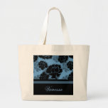 Bolso floral sucio de la decadencia, azul bolsa