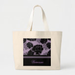 Bolso floral sucio de la decadencia, lila bolsa lienzo