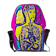 Bolso humano del arte pop de la anatomía bolsa messenger
