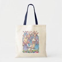 Bolso indicado con letras feliz de los conejitos d bolsas