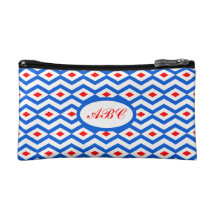 Bolso patriótico de los cosméticos del zigzag del 