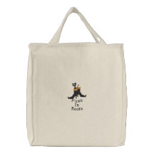 Bolso-Puss bordado del tote en botas Bolsa Bordada