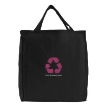 Bolso reciclable bordado del 100% solo bolsa