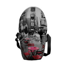 Bolso rojo blanco negro del Times Square Bolsas De Mensajeria