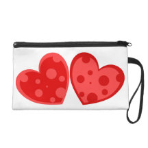 Bolso rojo del mitón de los corazones